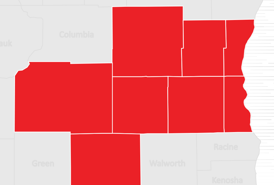 Milwaukee Generator Installations Service Area Map